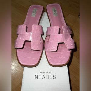 Pink Hunnie Croco slides